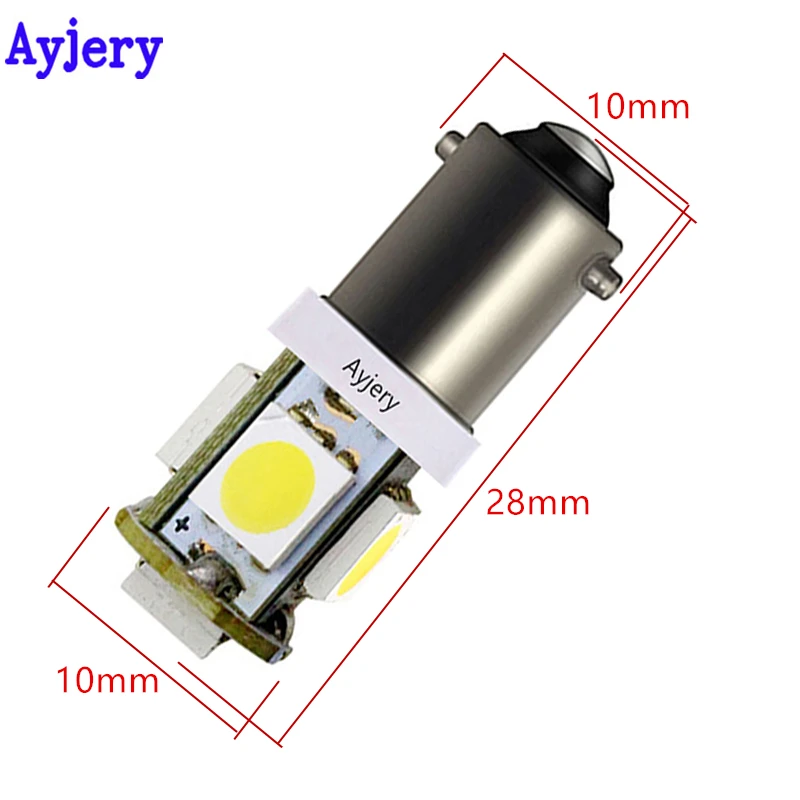 Автомобильные светодиодные лампы AYJERY 6 в 3 супер яркие 10 шт. BA9S 5050 5 SMD внутренние