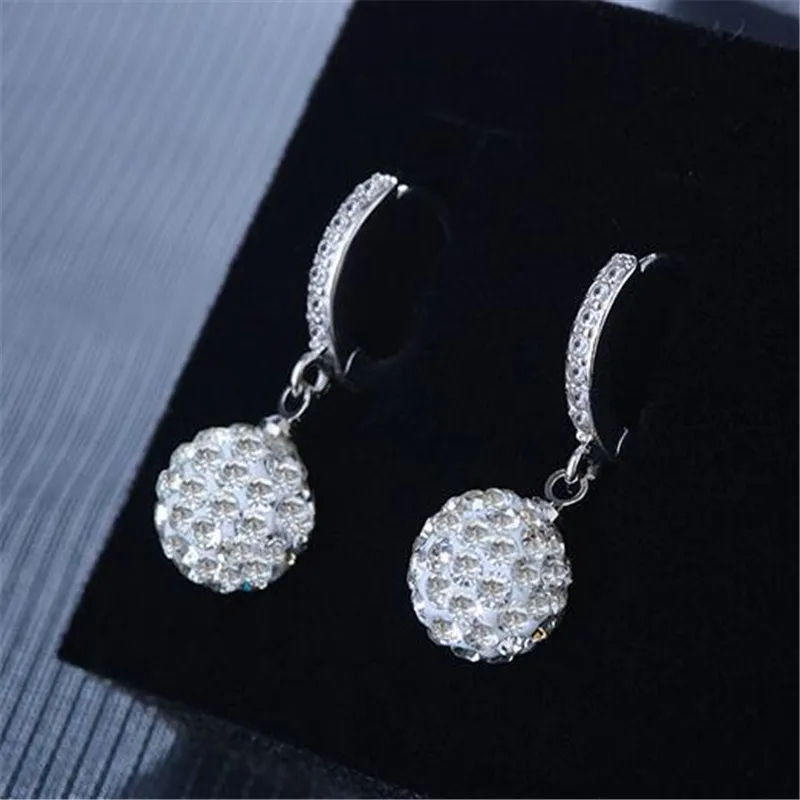 LULU -PIG Hot New 925 sterlingsCrystal Ball Earring Is A Fashion Accessory For womenEH151 | Украшения и аксессуары