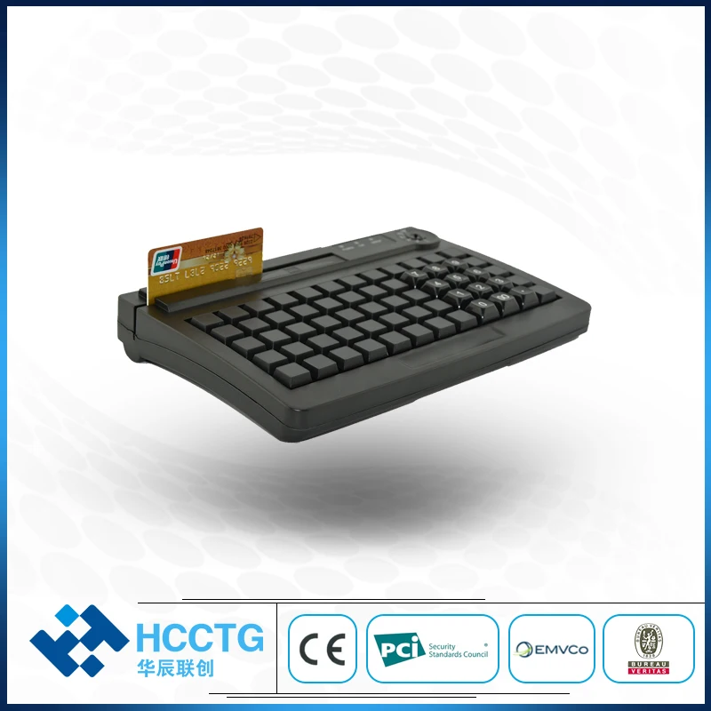 PS/2 + USB двухинтерфейсная мембрана 60 клавиш программирования POS клавиатуры с MSR