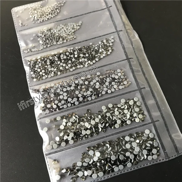 Топ камень черный бриллиант стразы с горячей фиксацией стекло плоской задней