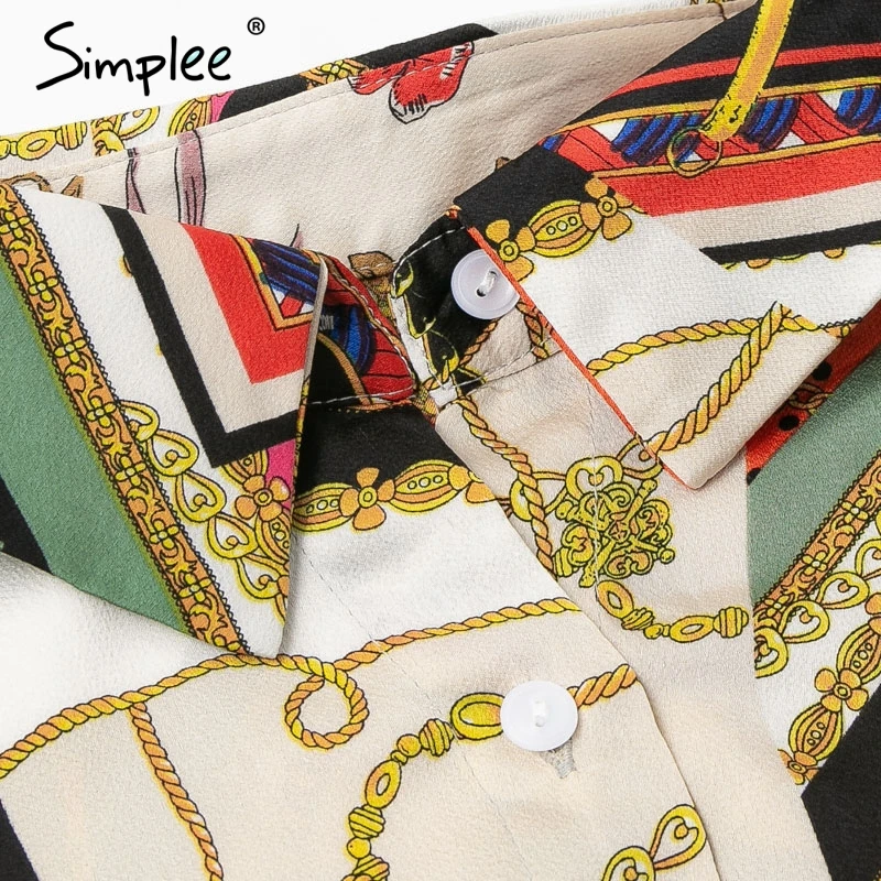 Женское платье-рубашка Simplee с принтом цепи летние короткие платья большого