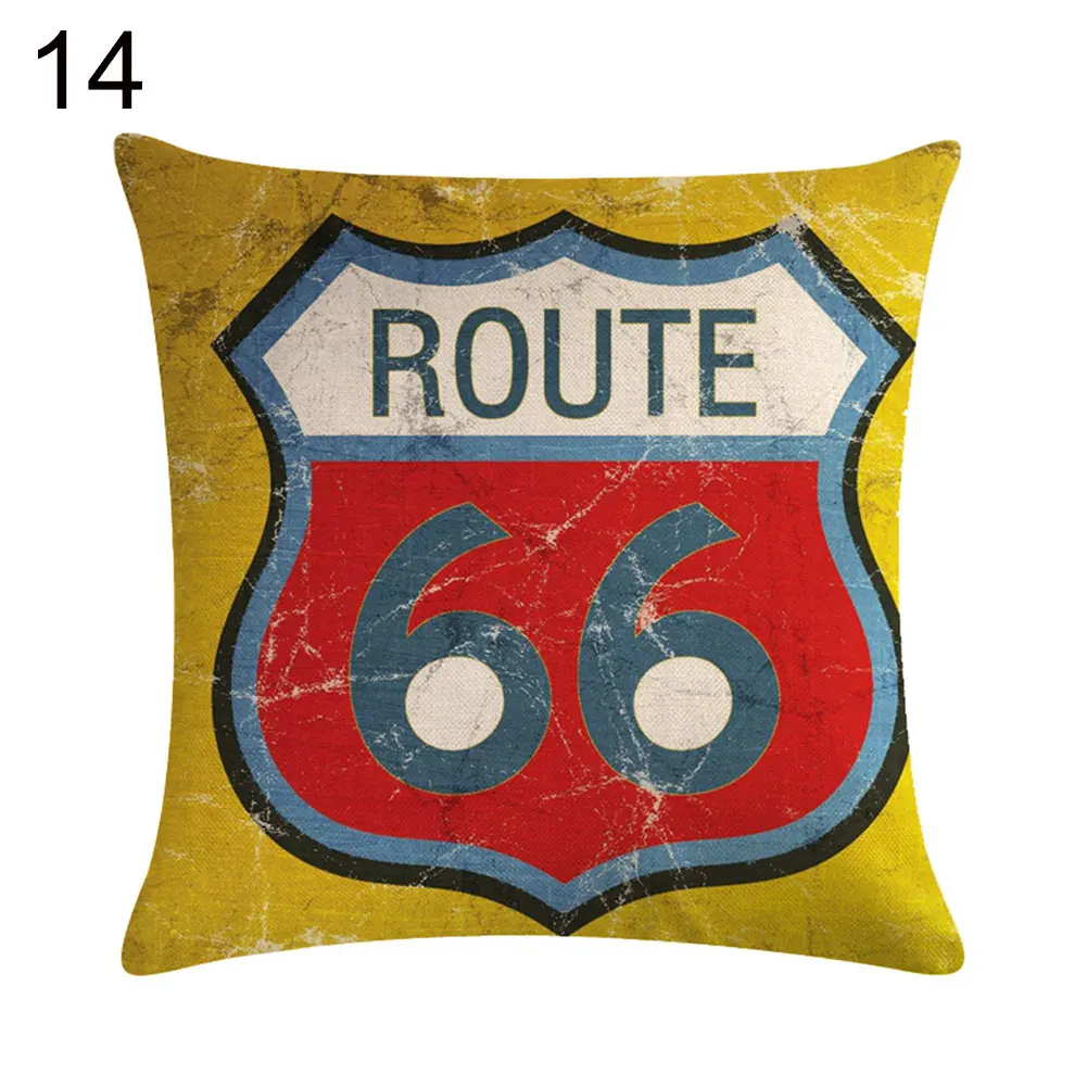 Винтажный двухсторонний наволочка 45*45 Route 66 наволочки льняные чехлы на подушки декоративные подушки Подушка для тела