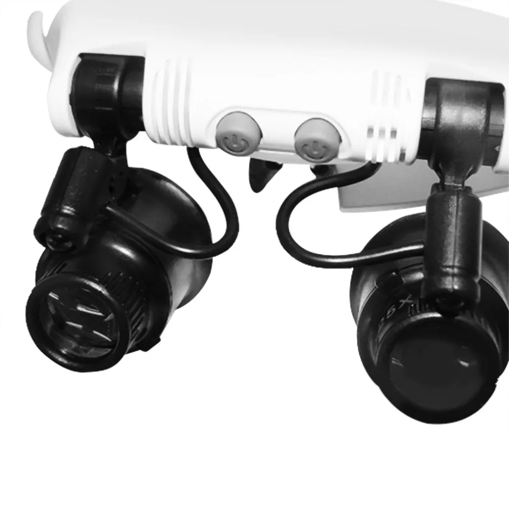 Женский ободок на голову носовая Лупа с 2LED свет глаз увеличительное стекло 10x 15x 20x