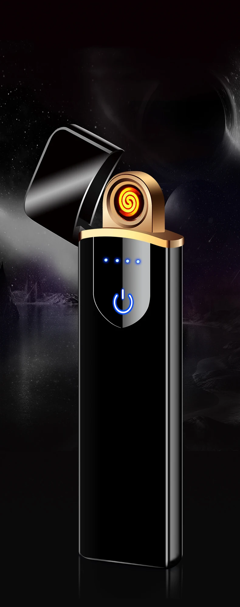 Новинка usb зарядка Зажигалка ультра-тонкий Электрический провод Прикуриватель ветрозащитный бездымный Огонь Электрический более высокого качества