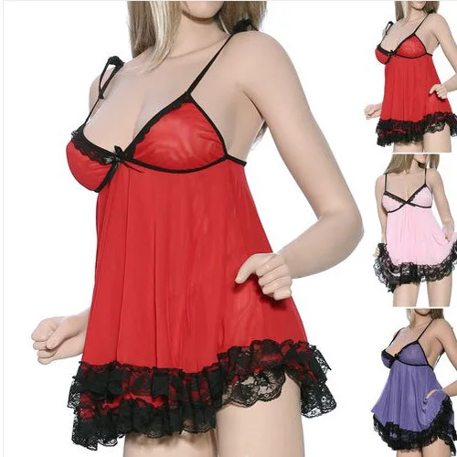 Красный розовый фиолетовый плюс размер S M L XL сексуальное нижнее белье Babydoll