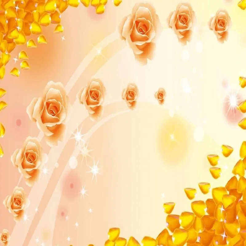 Золотые обои в стиле Коломак 3d тисненые Фэнтези Золотая Роза роспись домашний