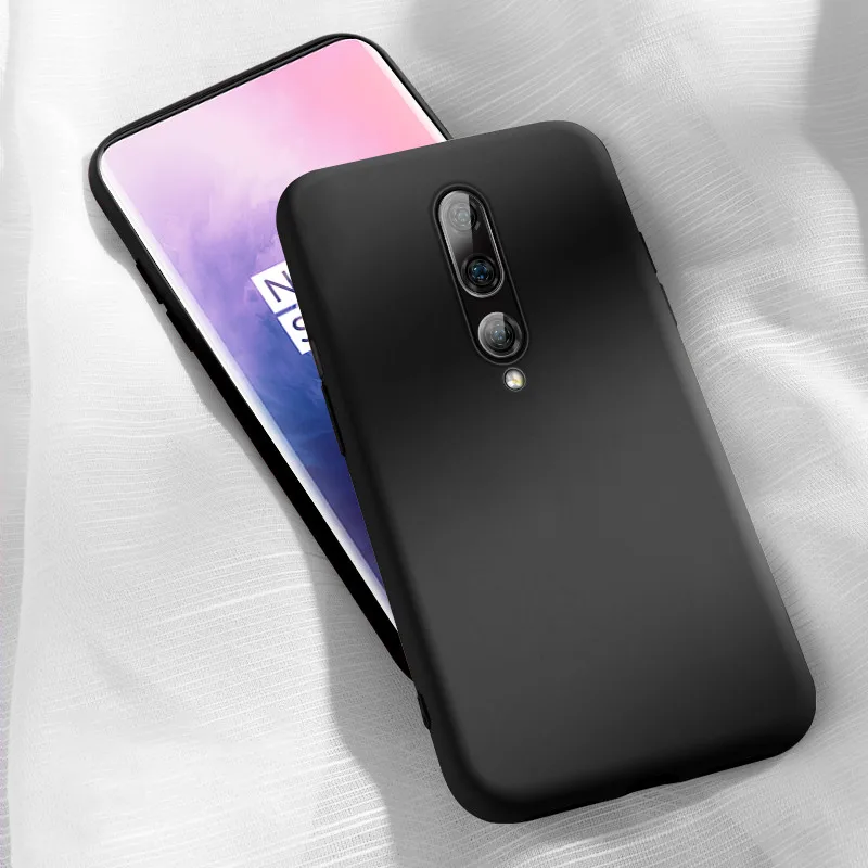 black Чехол для oneplus 7 pro, силиконовая защитная задняя крышка MOFi 1+ 7, цветная защитная оболочка one plus 7 pro, защитный мягкий чехол - Цвет: black