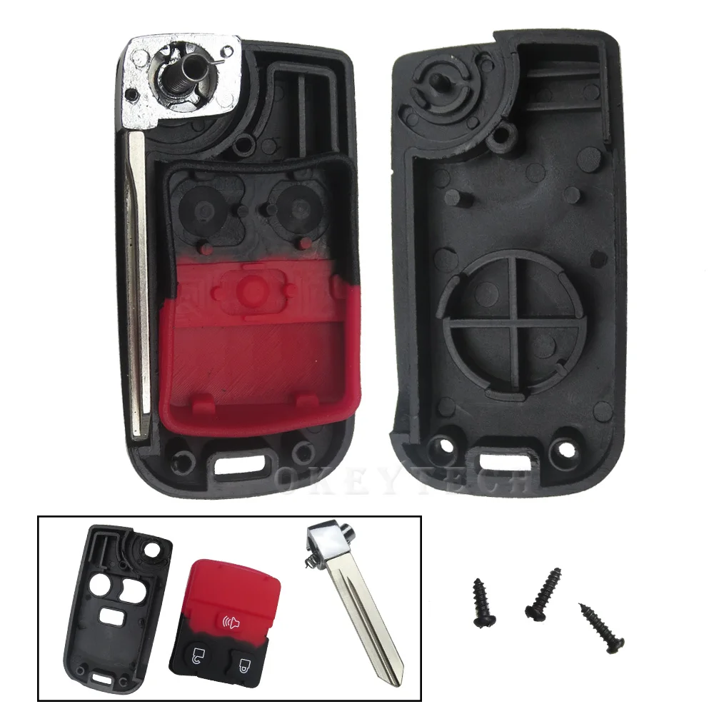 OkeyTech хорошее качество 3 кнопочный откидной модифицированный чехол для ключа