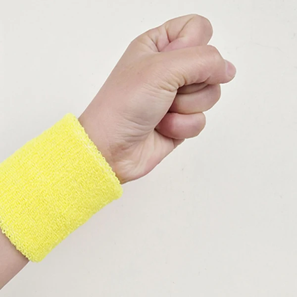 Yellow Спортивная защита Sweatband Tower браслет Теннисный/баскетбольный/бадминтон поддержка запястья хлопок для тренажерного зала наручный Браслет Ремни - Цвет: Yellow