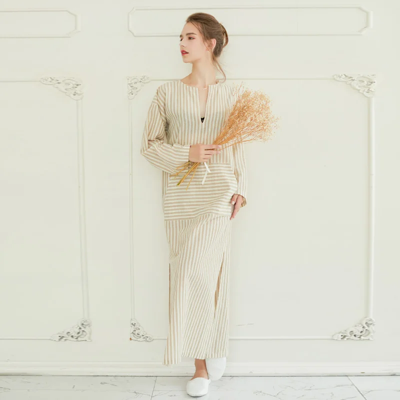 Женская пижама хлопковая ультра длинная для дома 2017 | одежда