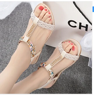 Настоящая фотография коллекция 2017 года Летние сандалии в богемном стиле из