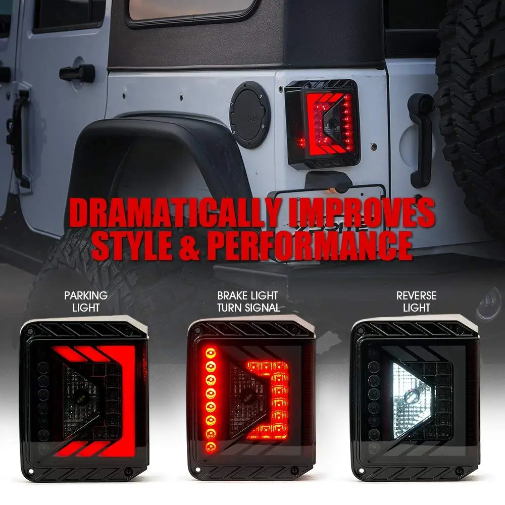 Светодиодные задние фонари для Jeep Wrangler JK JKU 2007 201 копченые линзы стоп сигналы