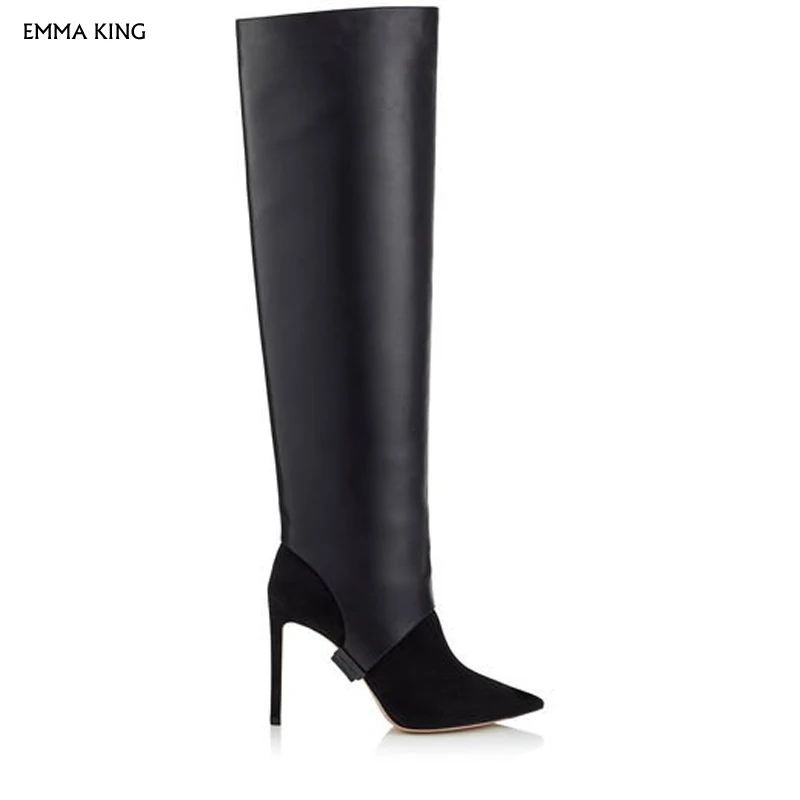 Functional Gold Liquid Mirror PU Two-Piece Knee High Boots Beautifully Crafted in two Parts Ankle Booties Detachable Leg Piece | Обувь