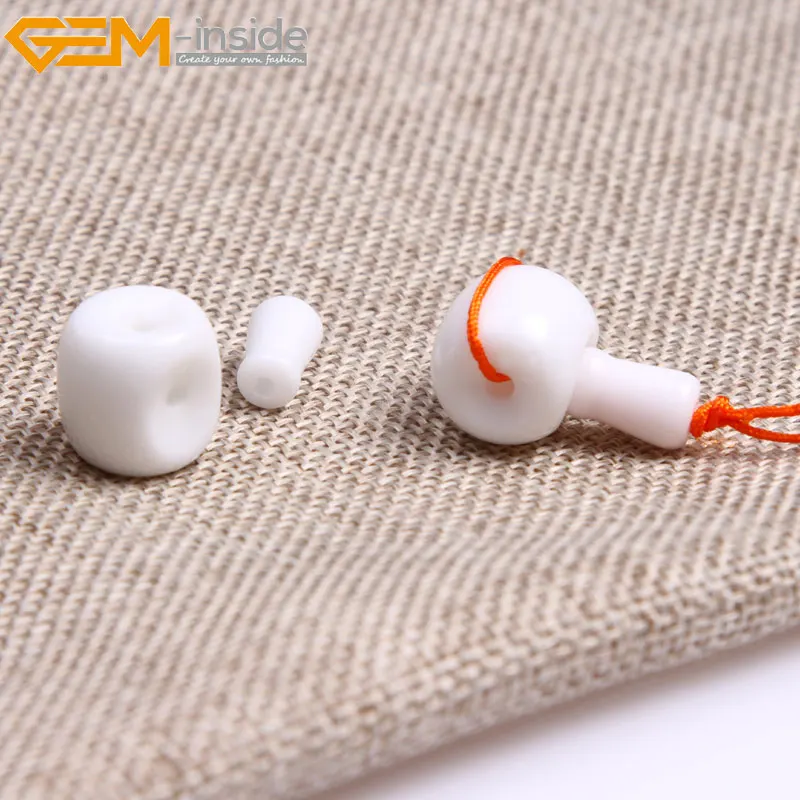 Драгоценный камень внутри 3 отверстия натуральный Будда мала гуру белый