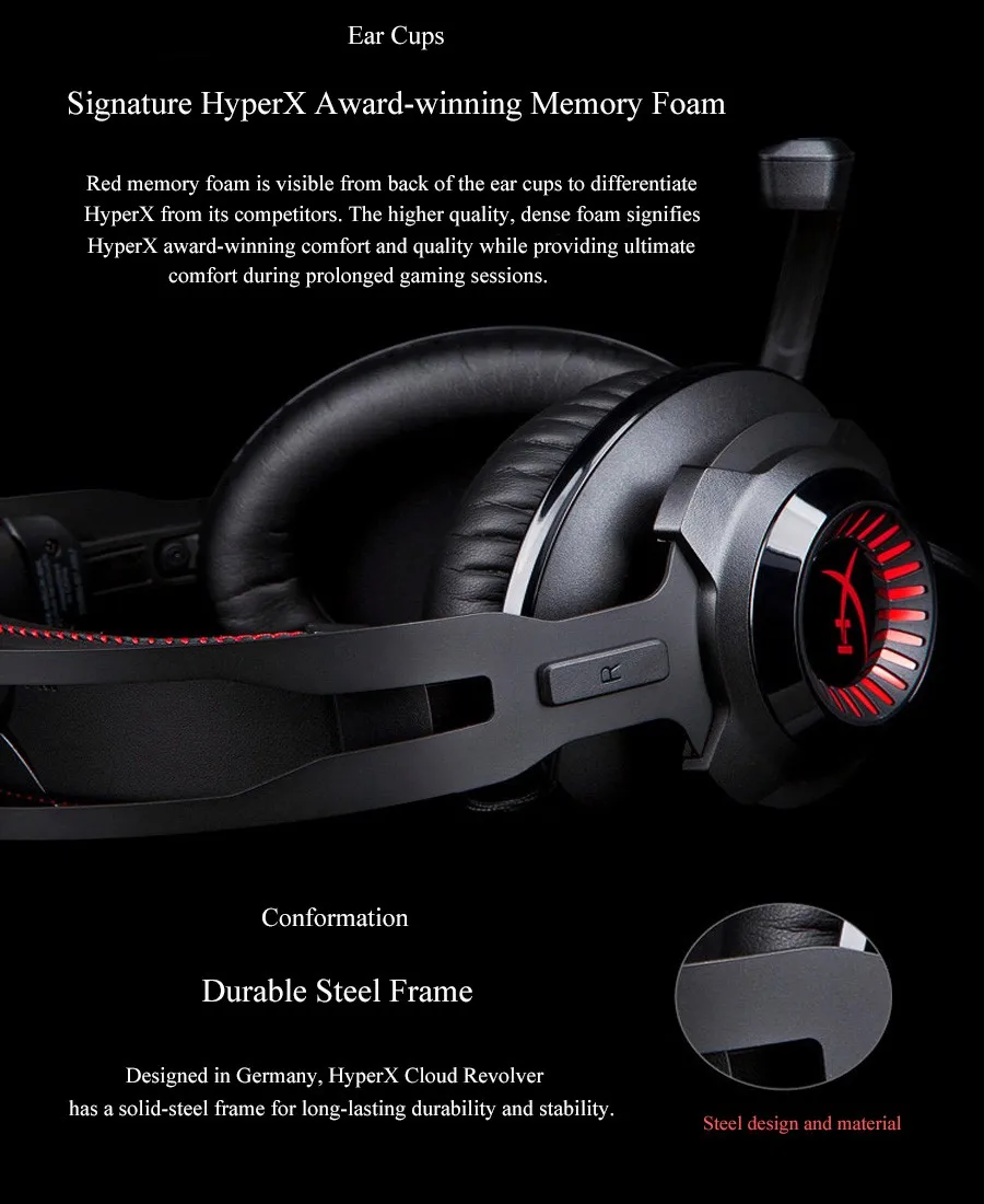 Игровая Проводная гарнитура kingston HyperX Cloud Revolver S со съемным микрофоном, игровая музыка, MP3 DJ PS4, наушники 3,5 мм для ПК