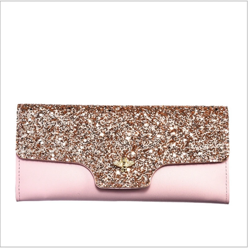 2019 Fashion Women Wallet Long Sequin PU Leather Ladies Zipper Purse Female Multiply-function Clutch Bag | Багаж и сумки