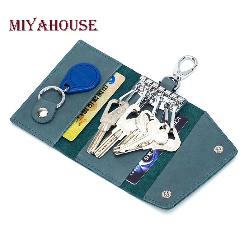 Miyahouse Лидер продаж унисекс ключницы винтажные мужские автомобильные ключницы для женщин Организатор ключей экономки кошелек с держателем для карт