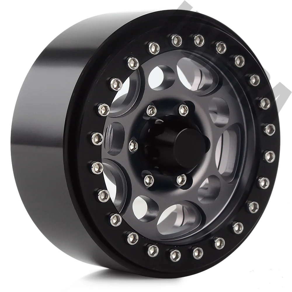 INJORA 4PCS Metal 1.9 Beadlock Wheel Rim Hub for 1:10 RC Crawler Axial SCX10 SCX10 II 90046 D90 D110 MST
