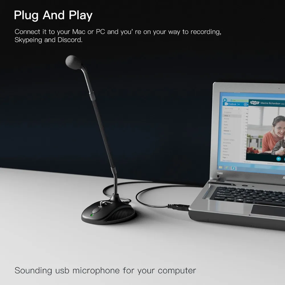 

Гибкий USB-микрофон для учебы, онлайн-собраний