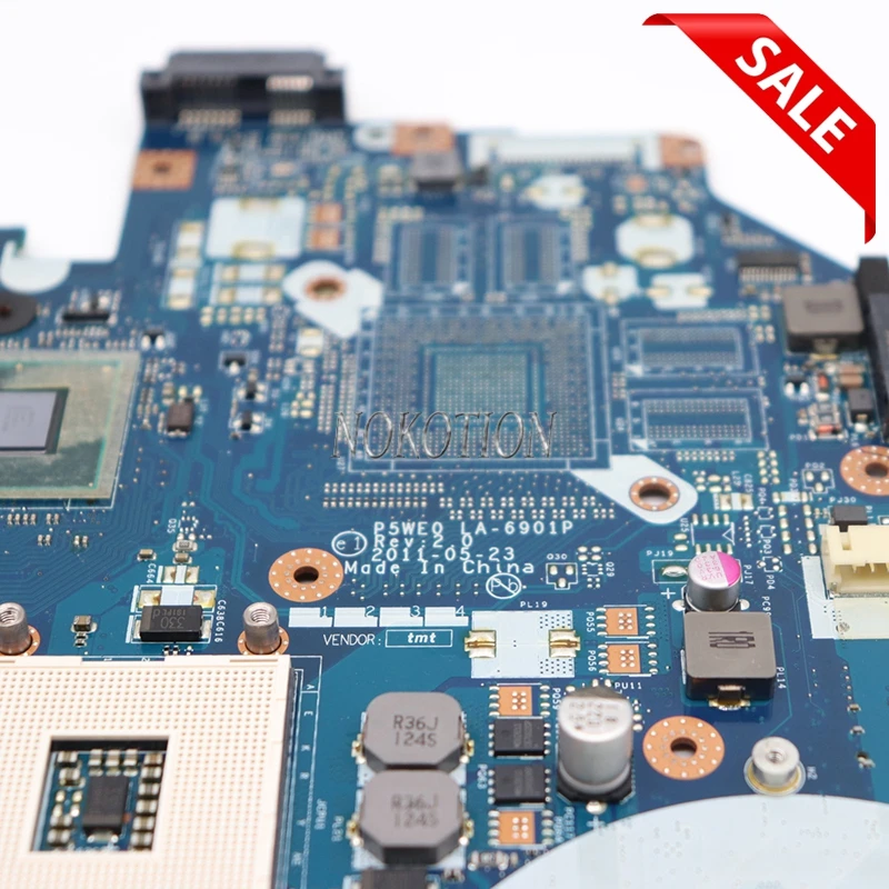 Материнская плата NOKOTION P5WE0 для ноутбуков Acer 5750 серия 5750G MBR9702003 MB.R9702.003 HM65