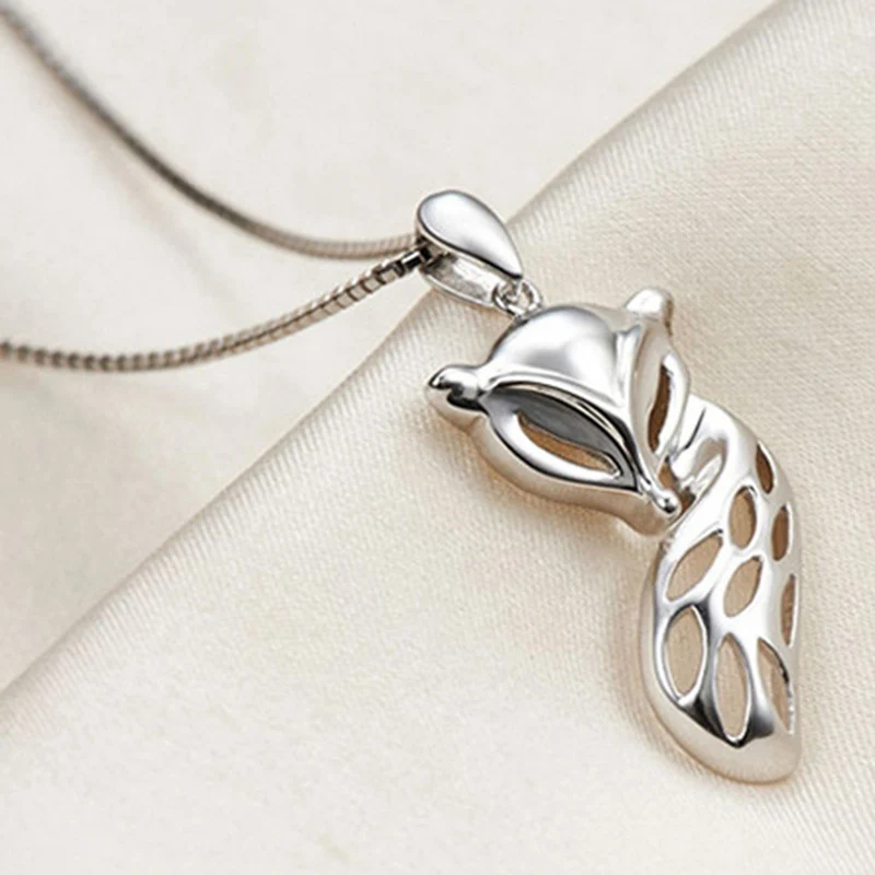 High Quality Unique Woman Fashion Animal Fox Pendant Necklace Silver Color Lovely Design Girls Best Gifts For Valentines Day | Украшения и