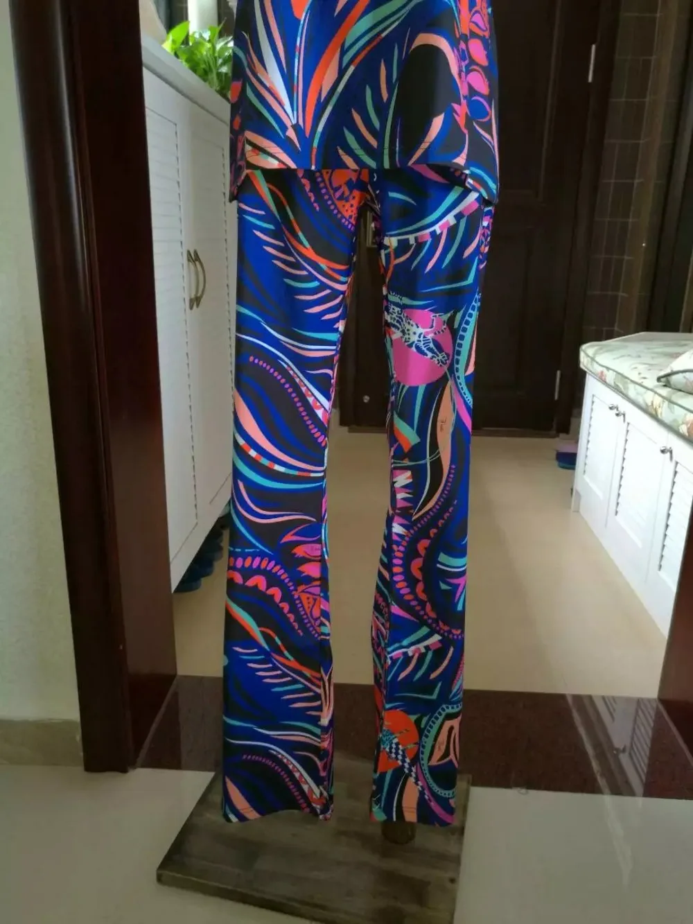 Европейский Идеальный ПЕЧАТНЫЕ STRETCH SLIM Штаны Slik Джерси Большие размеры xxl