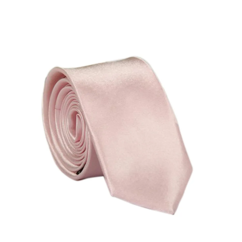 Мужской узкий галстук однотонный из полиэстера синего желтого и золотого цвета