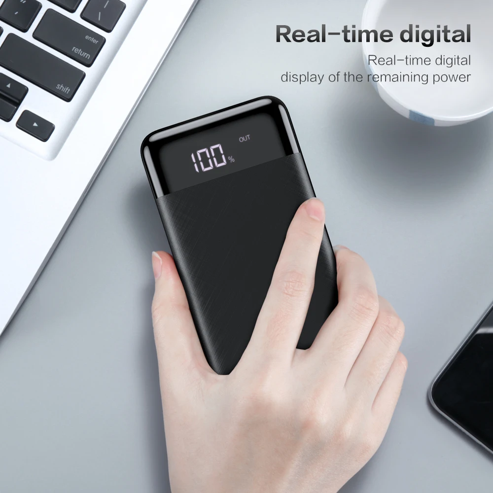 FLOVEME 10000mAh Power Bank LED Display Dual USB Mi PowerBank External Battery Pack Portable Charger Poverbank For iPhone Xiaomi - купить по
