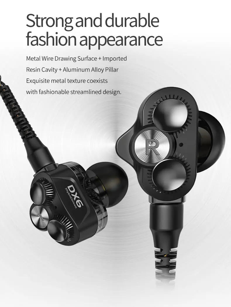 Игровой Hi-Fi наушники с высоким приводом, круглые, железные, с тройным блоком, двойные динамические, сбалансированные, с арматурным покрытием, наушники-вкладыши с линейным управлением
