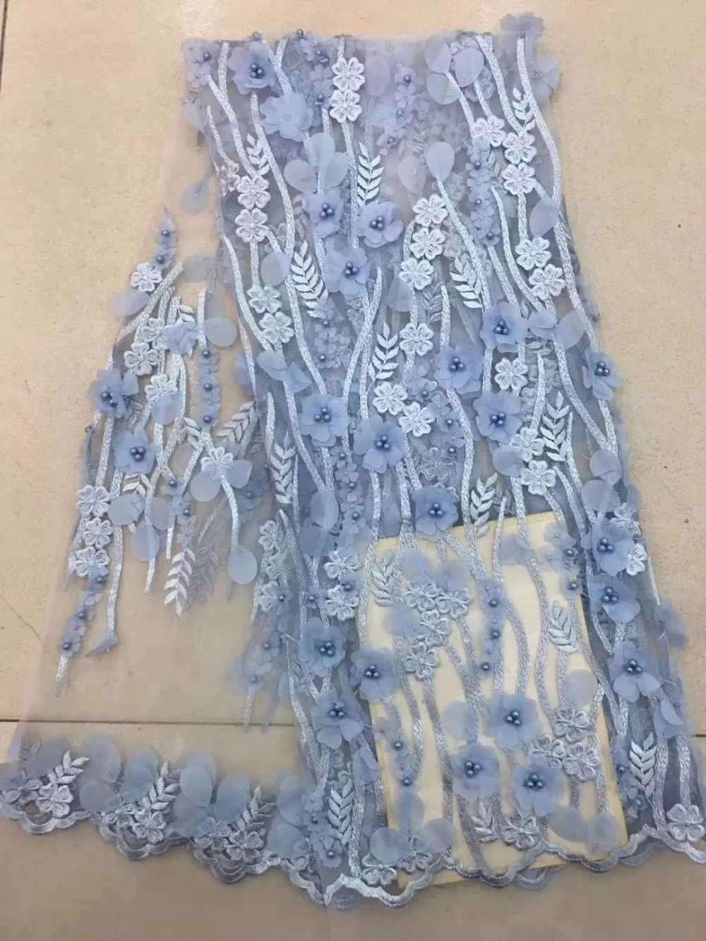 Golg Yellow Small Flower African Bridal Lace Fabric 2018 High Quality Material 3D French Applique For Nigerian Dress | Дом и сад