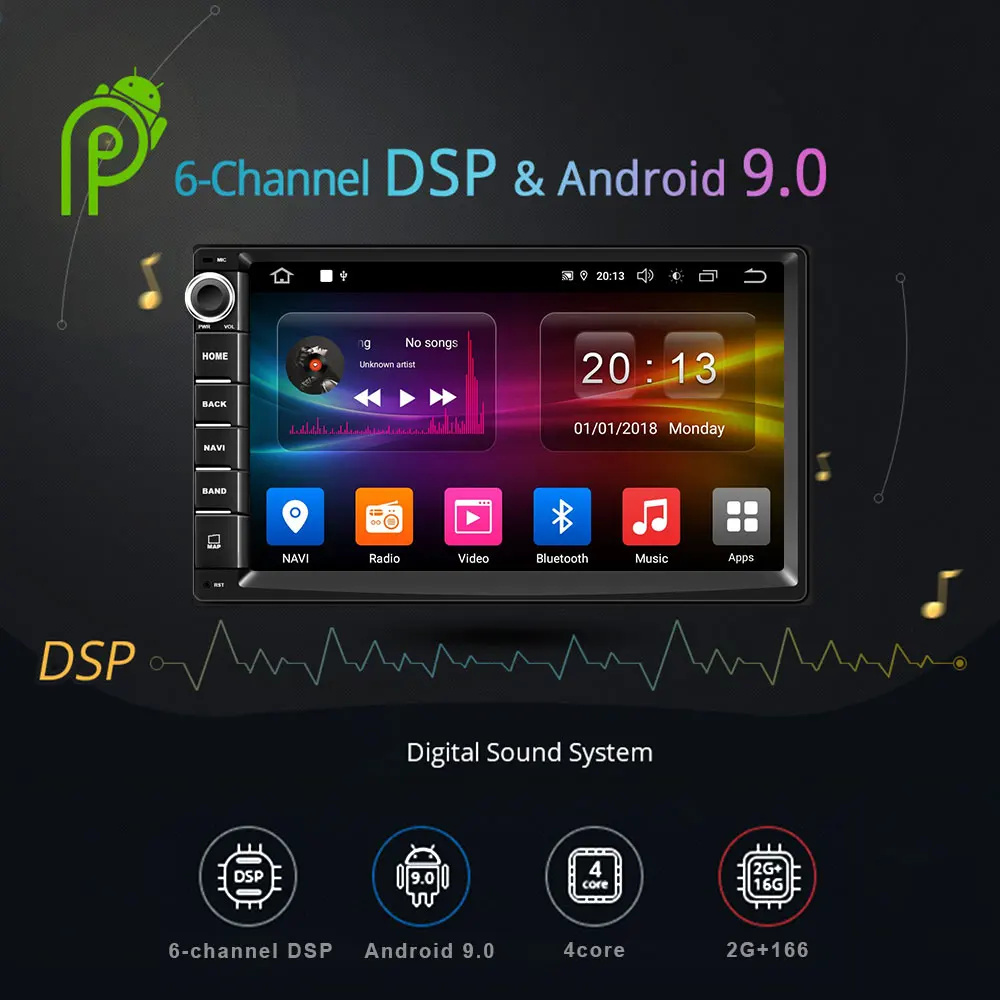 Camecho Android9.0 2DIN Mp5 мультимедийный плеер GPS автомобильное радио аудио Bluetooth Wifi