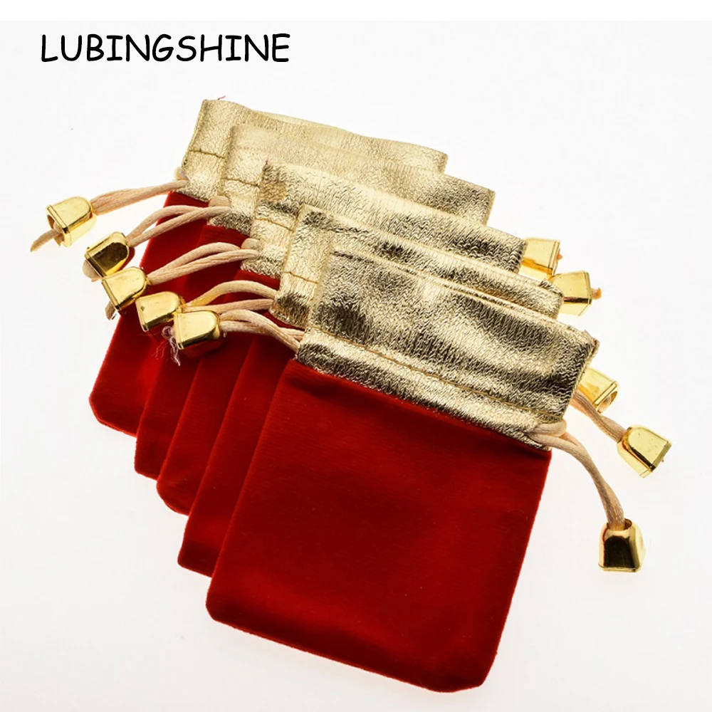 LUBINGSHINE, 5 шт./партия, бархатные, черные, красные, синие подарочные сумки для ювелирных изделий, мешки для конфет,, упаковка ювелирных изделий