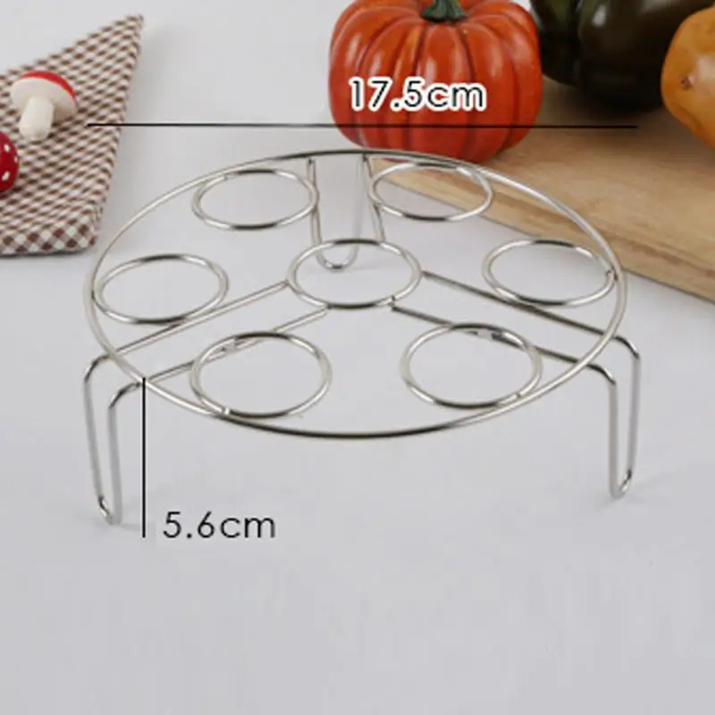 Stainless Steel Eggs Steamer Rack 7 Holes Steaming Grid Stand | Дом и сад