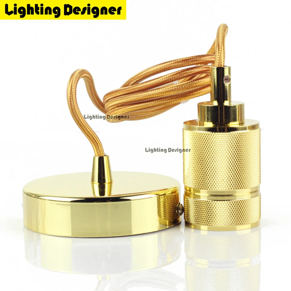 Новый Медный золотой цвет E27 подвесной светильник держатель лампы 220 В