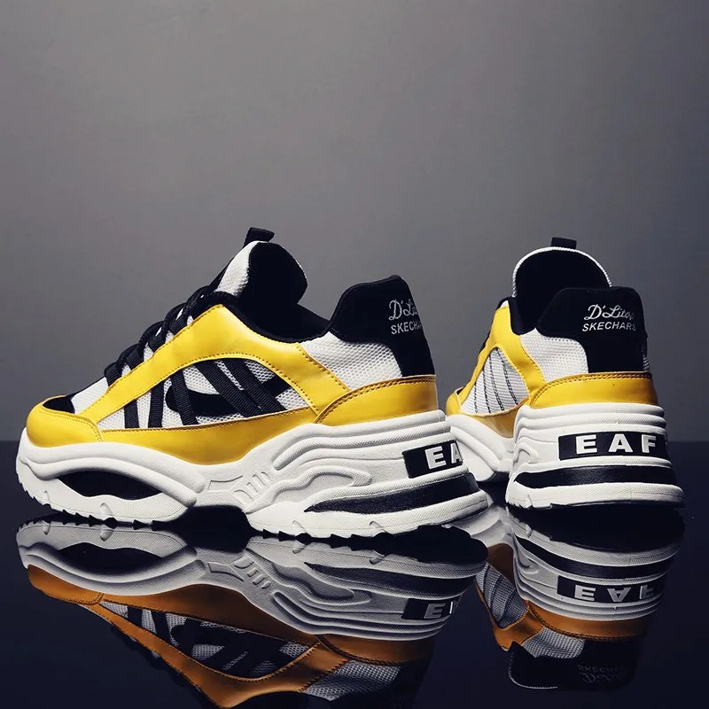 Повседневная обувь для мужчин сезон осень-лето 2019 новые модные желтые кроссовки