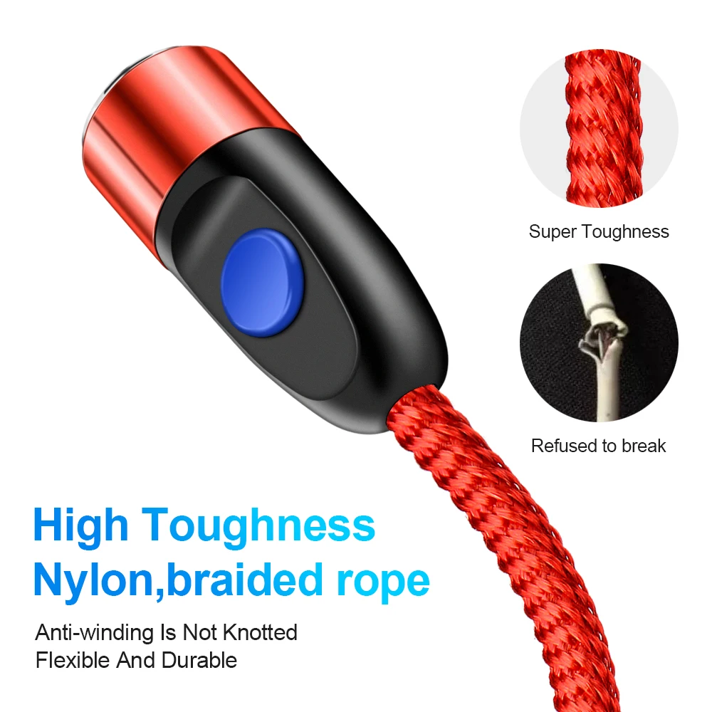 Магнитный Micro USB Type C кабель OLAF 3A для быстрой зарядки зарядное устройство iPhone 6 7 8 Plus