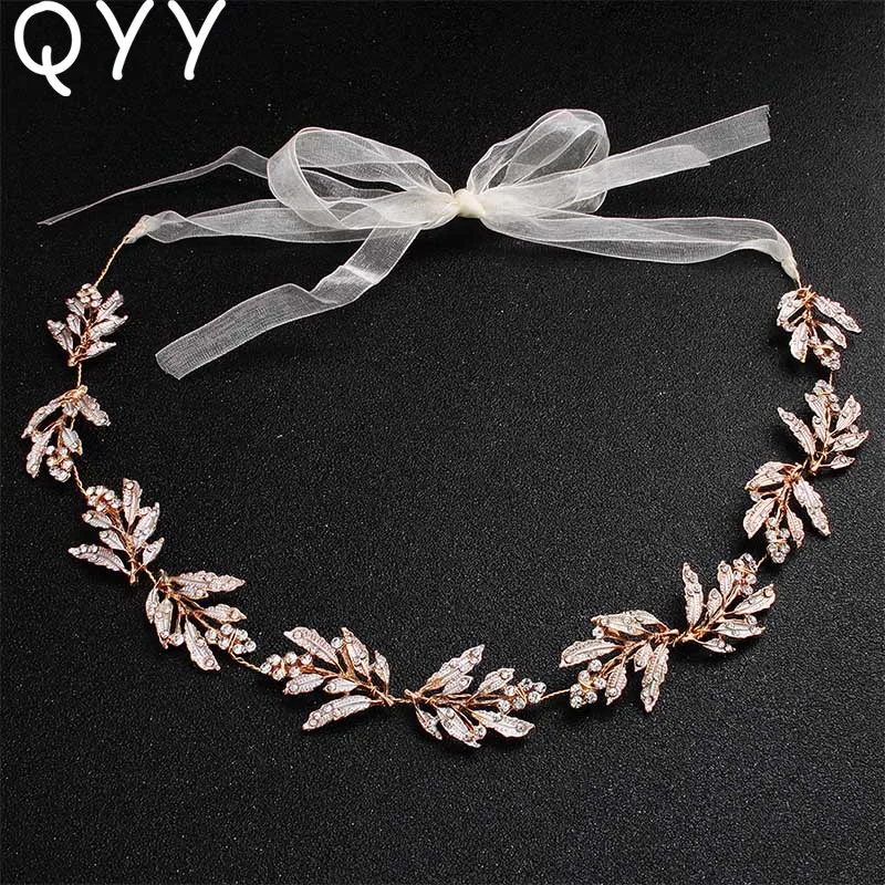 Newest Classic Crystal Hair Vine Wedding Accessories Gold Color Leaf Headpieces Women Bridal Ornaments | Украшения и аксессуары