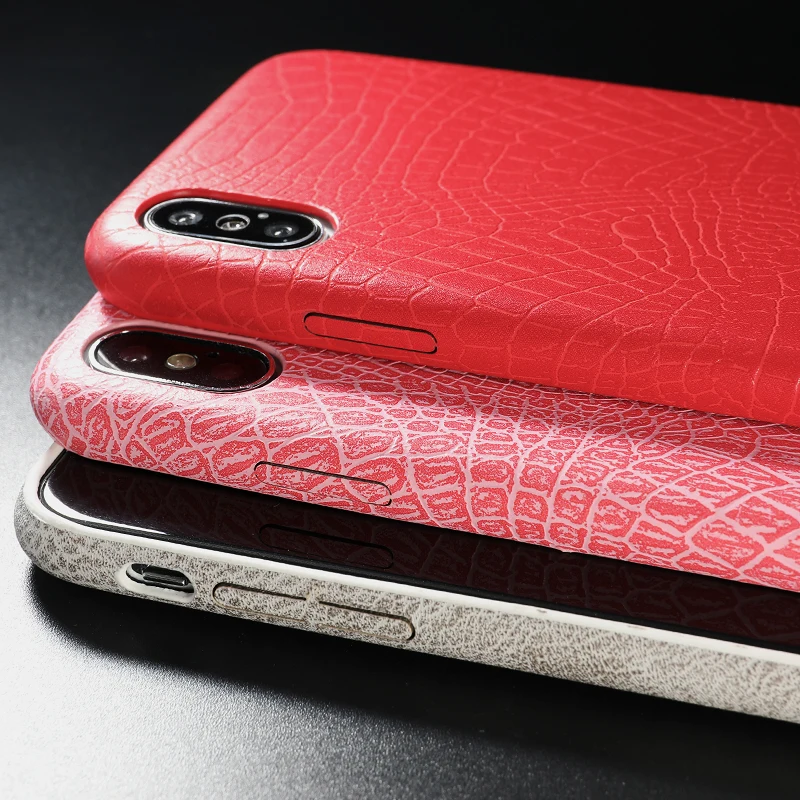 PU Leather Pattern Phone Case for iphone 7 8 6 6s plus Crocodile Skin Soft Back Cover For X xs max XR |