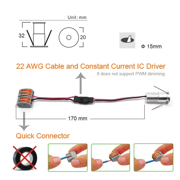 12 шт./лот мини 2 Вт AC110V/ 220 В светодиодные точечные светильники витрина для