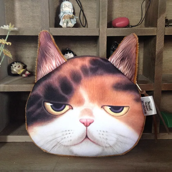Новая мода хит продаж 3D мультяшный милый маленький кошелек с головой кота