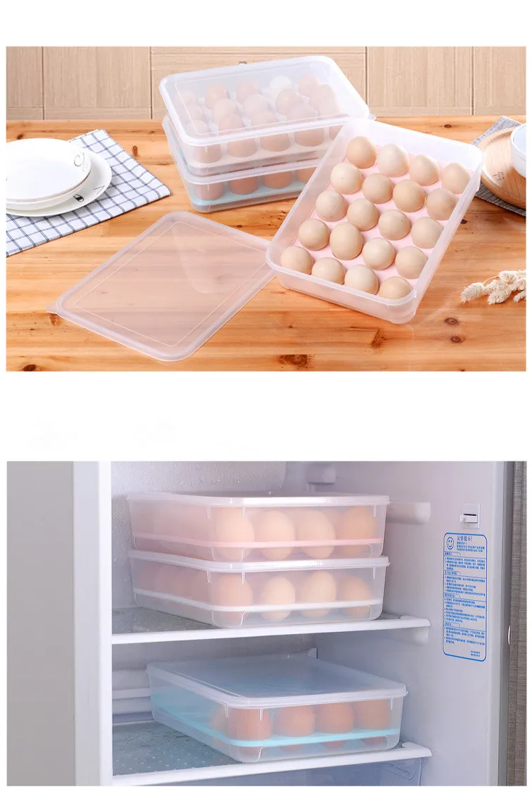 1PC Plastic Egg Kitchen egg Storage Box 20 Grid Eggs Holder Stackable Freezer Organizers Container LF 059 | Дом и сад
