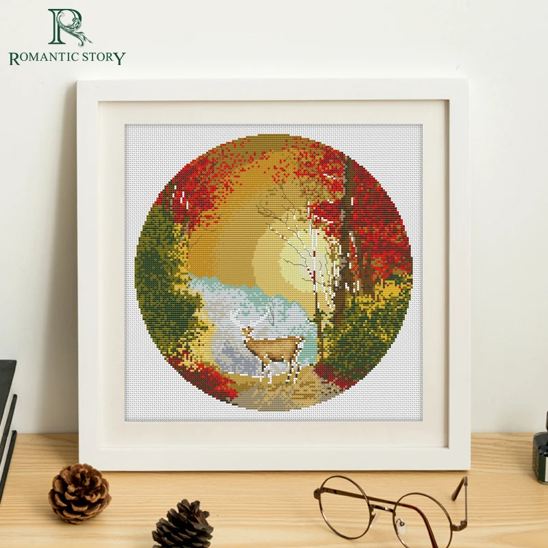 Романтическая история Набор для вышивки крестиком ручная работа вышивка лесным