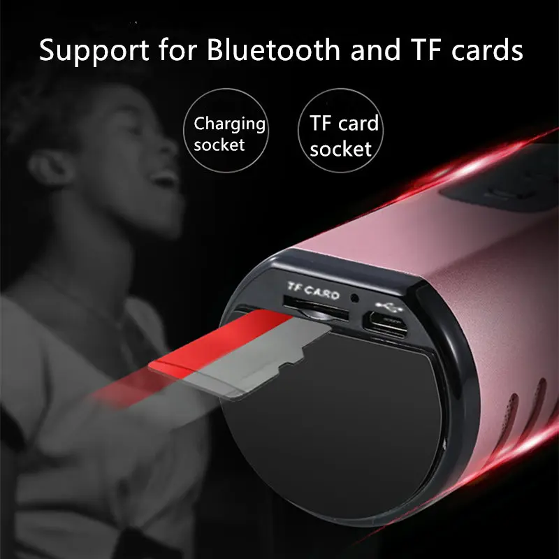 Беспроводной микрофон для караоке bluetooth динамик 2 в 1 портативный режиме
