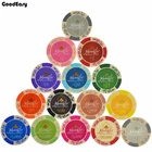 Хит продаж, чипсы Монте-Карло из пшеницы, набор из 5 шт.компл. 14 г, глина + внутренние металлические монеты, Техасский Холдем, покер, виксерская игра, Королевский покер, Клубная игра