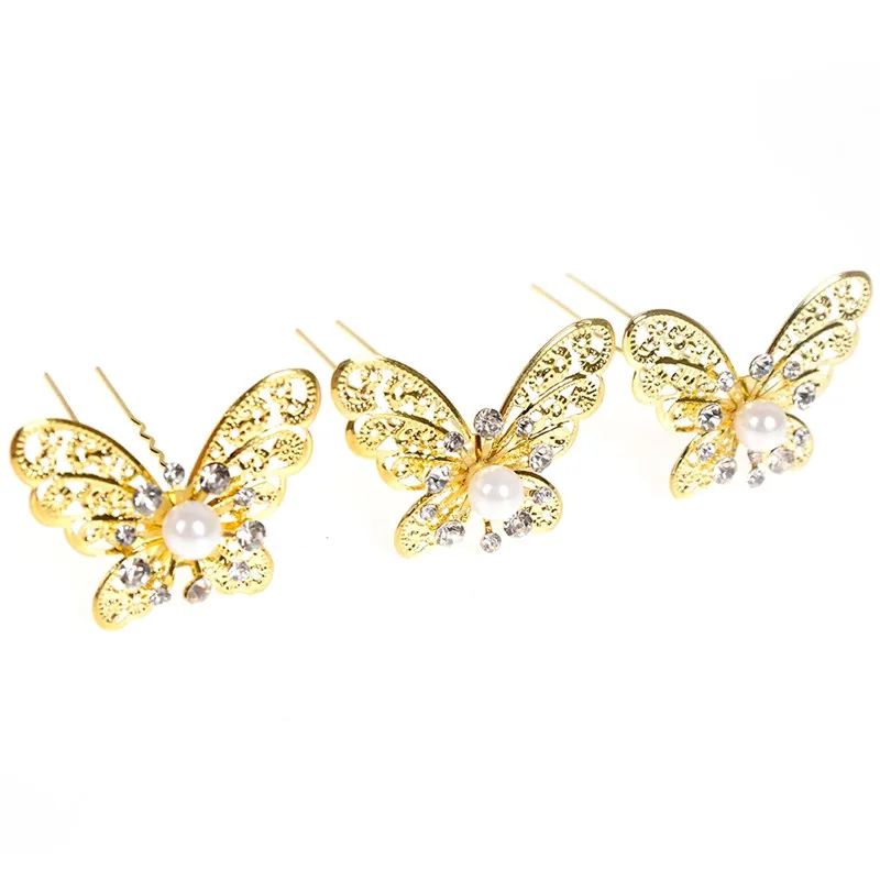 Заколка для волос ручной работы с искусственным жемчугом и кристаллами 20