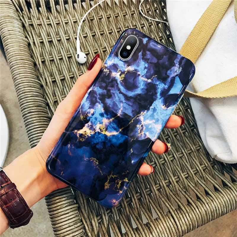 5493 Чехол для телефона Moskado для iPhone 6 6s 7 8 Plus Роскошный Глянцевый гранитный камень мраморная текстура чехол для iPhone 11 Pro X XS Max XR оболочка - Цвет: 5493