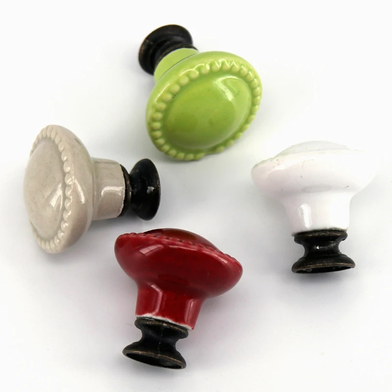 

10Pcs Ceramic Cabinet Drawer Wardrobe Door Knob Pull Handle Hardware Colorful Children Room Furniture Door Handle