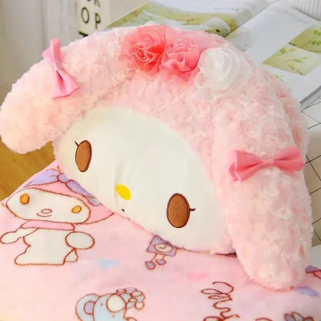 28cm 1 шт. 150 см Забавный цветок My Melody мягкий плюшевый коралловый флис офисная подушка+ одеяло высокое качество мягкая игрушка романтический подарок - Высота: 28cm