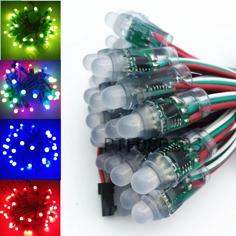 50 шт./Лот 12 мм WS2811 2811 IC RGB светодиодный модуль Водонепроницаемая цепочка DC5V