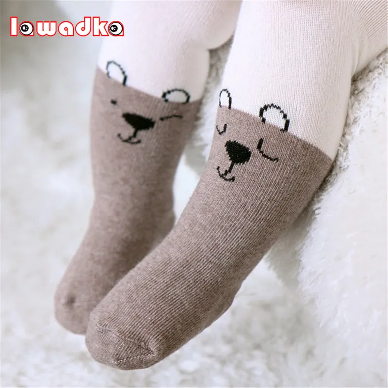 Трикотажные хлопковые колготки для маленьких девочек с рисунком кошки